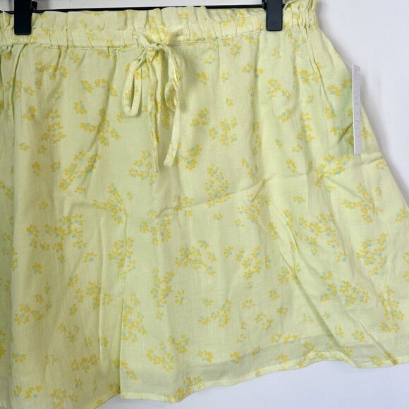 NWT Abound Gauzy Green-Yellow Moxie Floral Drawstring Skirt - S - Picture 3 of 6